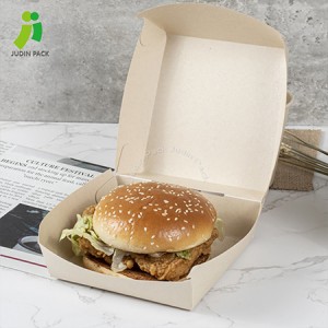 Top Grade Customized Logo Eco Friendly French Fries Fried Wing Snacks Fast Food Kraft Paper Burger Hamburger Box