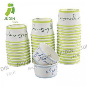ຈີນຂາຍສົ່ງຈີນ Custom Printed Disposable Ice Cream Cups ຫນຶ່ງຄັ້ງທີ່ໃຊ້ໃນໂຖປັດສະວະ