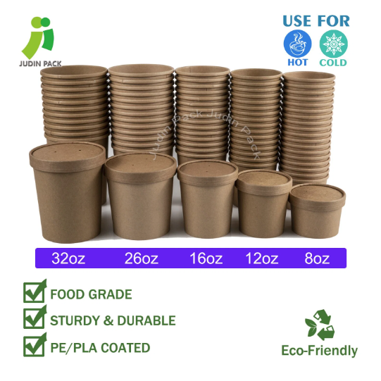 The best disposable paper soup cup with lids for customized desgin