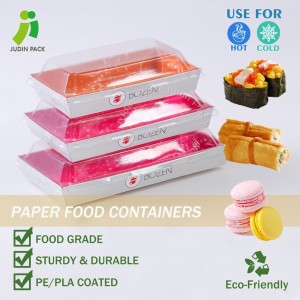 Oanpaste printe Food Tray Sushi Packaging Box mei deksel