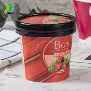 Custom Logo Printing Food Grade Frozen Paper Packaging Ice Cream Paper Tub