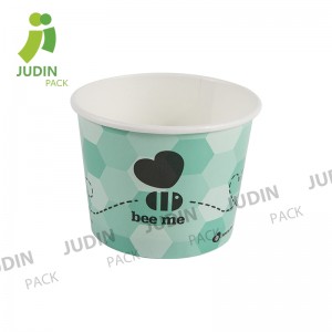 Zľavnená cena Čína Ekologický lisovaný bagasový vláknitý jednorazový pohár na zmrzlinu z papierovej buničiny na 350 ml
