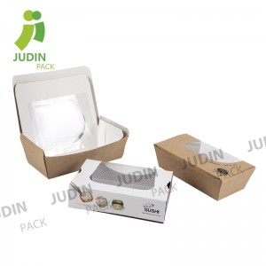 Pouzdan dobavljač Kina Ekološki prihvatljiva jednokratna kraft papirna kutija za kolače s ručkom na prozoru za pekarske kutije za pakiranje hrane