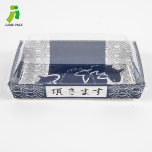 Caja de embalaje de sushi con bandeja de comida impresa personalizada con tapa