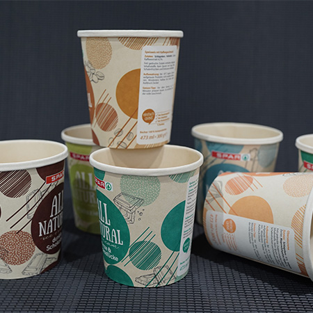 Eco-friendly Paper Ice Cream bucket with Lid