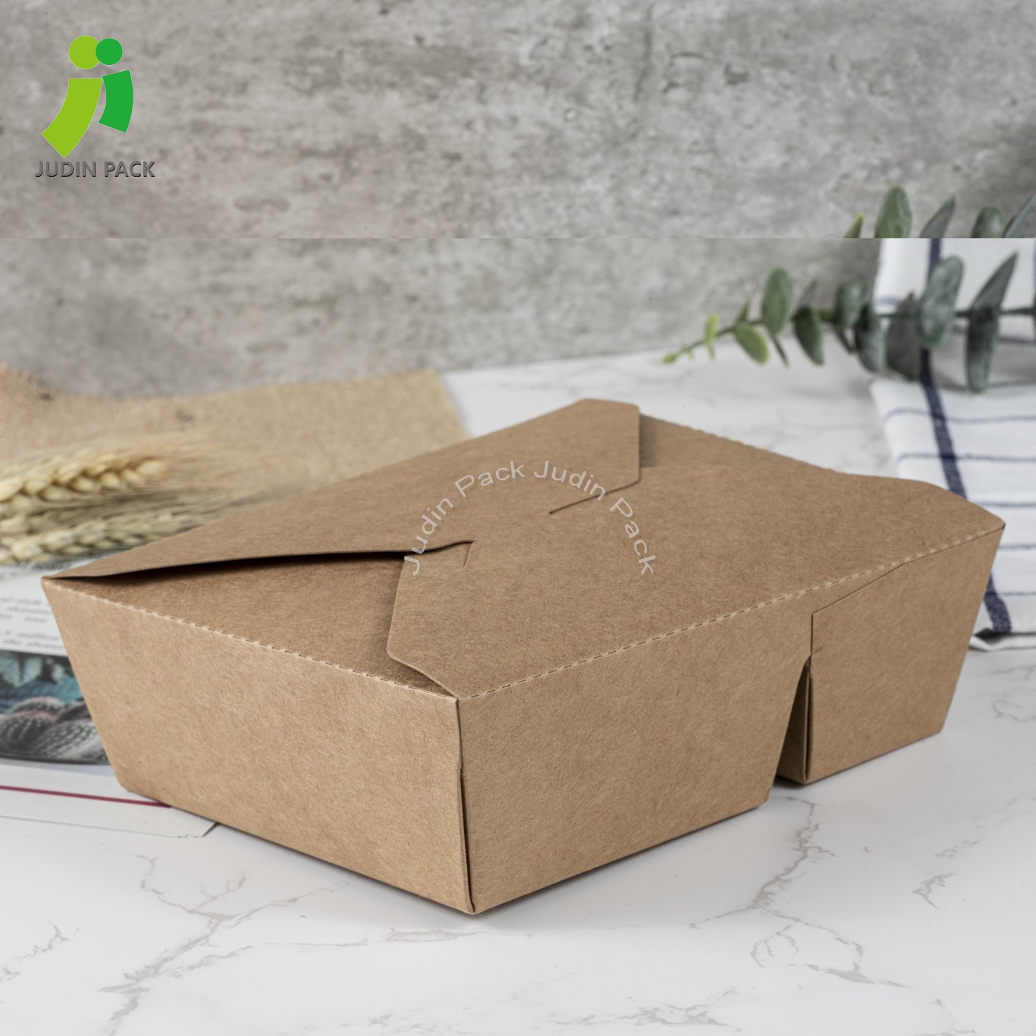 Ekologiczne dwukomorowe papierowe pudełko śniadaniowe – nowość