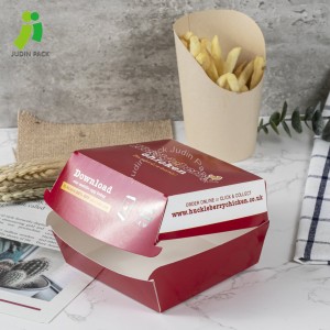 일회용 맞춤형 인쇄 디자인 햄버거 상자 공장