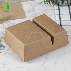Дешевая цена Китай Экологичная коробка для завтрака из крафт-бумаги с 2 отделениями