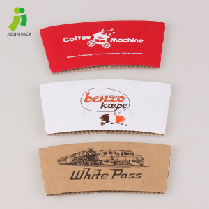 100% biodegradable and compostable paper cup sleeve/holder/carrier for hot Drink custom design