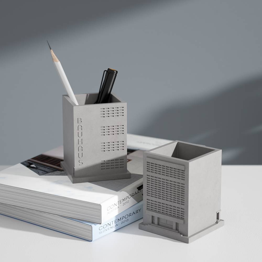 2022 Office School Supplier Modern Luxury Decoration Concrete Office Combination Pen Holder Storage Tray Organizer Desktop
