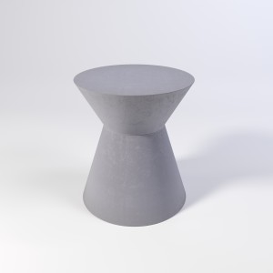 Grey hourglass shape concrete side table