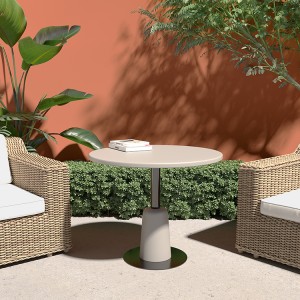 concrete base outdoor Round concrete coffee table
