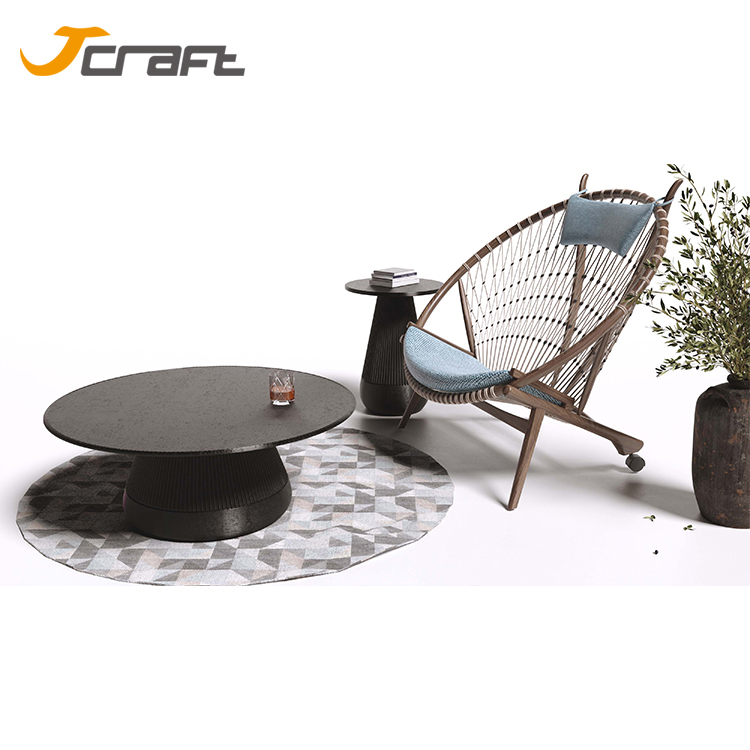 China Gold Supplier for Painted Flower Pot - 18 Years Factory Vintage Concrete Top Metal Base Living Room Furniture Coffee Table – JCRAFT
