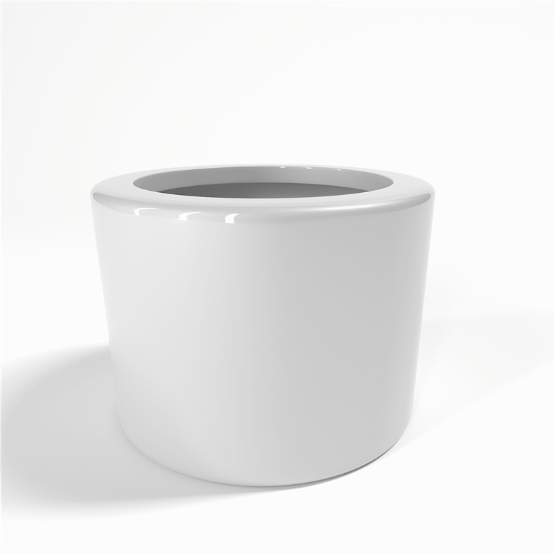 Barrel-shaped white flower pot low batch price quick delivery first hand manufacturers made in China