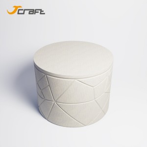 Cracked design cylindrical concrete coffee table
