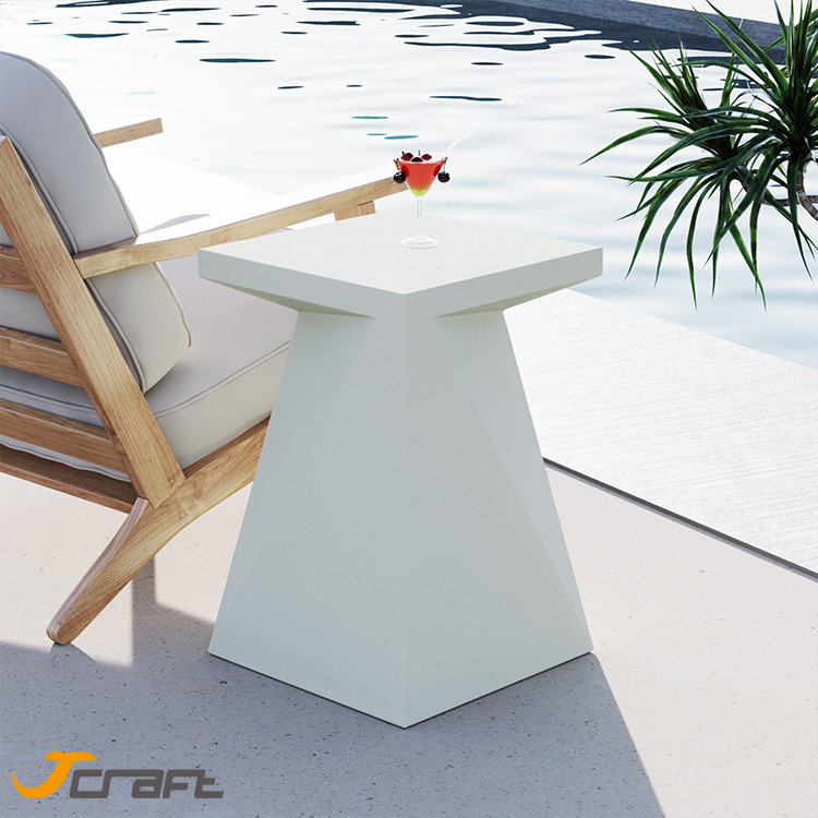 leisure white concrete coffee table side table