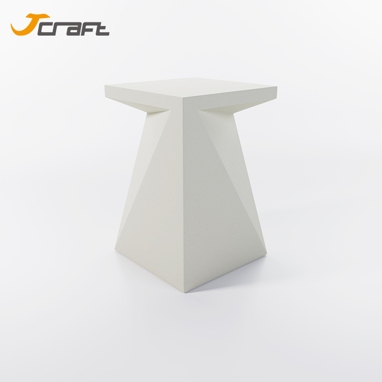 leisure white concrete coffee table side table Featured Image
