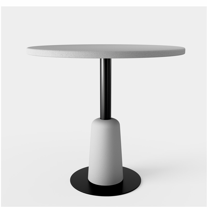 concrete base outdoor Round concrete coffee table (6)
