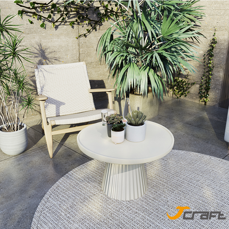 white outdoor concrete side table tea table coffee table