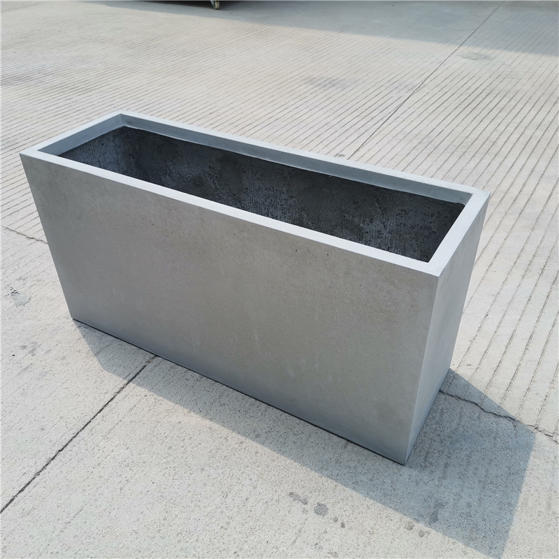 factory customized Concrete Shower Basin - grey rectangular flower pot – JCRAFT