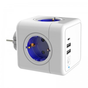 EU power cube socket  with USB and TYPE C