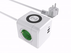 EUワイヤレス充電パワーキューブソケット（USB付き）