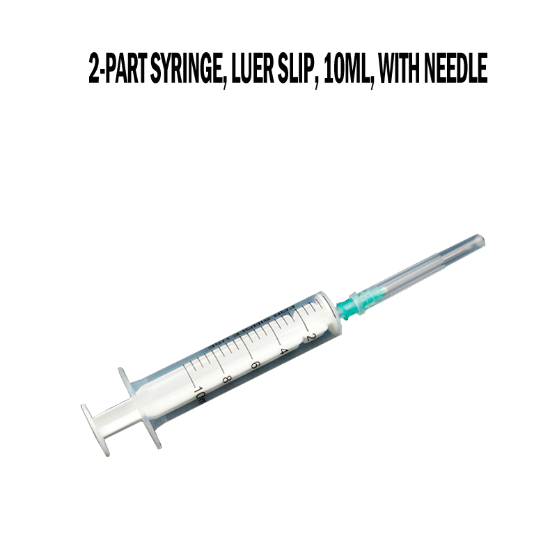 2-part syringe, luer slip, 10ml, with needle
