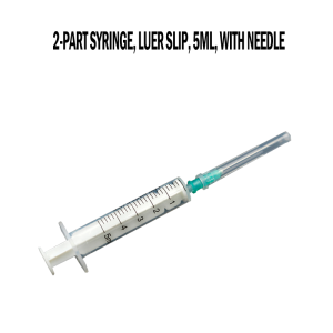 Disposable 2-part syringe luer slip 5ml with needle