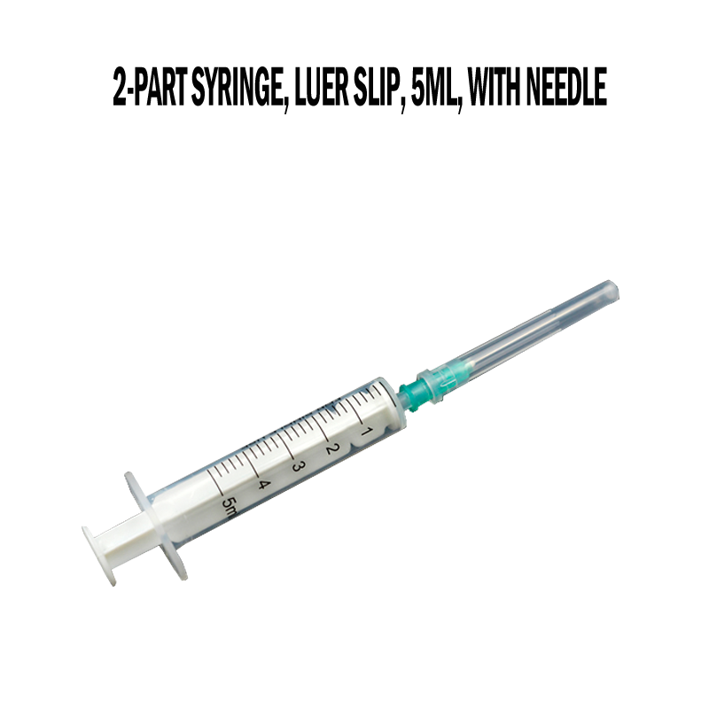 Disposable 2-part syringe luer slip 5ml with needle