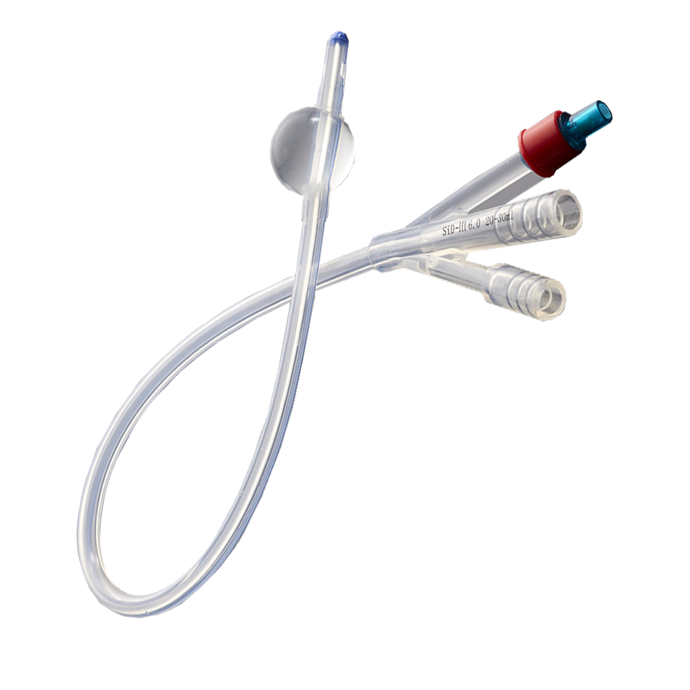 ចោលបាន 2 ផ្លូវ ឬ 3 ផ្លូវ ស៊ីលីកុនស្រោបជ័រកៅស៊ូ Foley Catheter