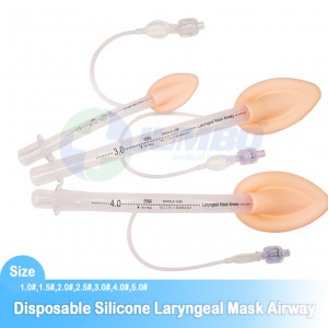 Certifikace CE ISO Opakovaně použitelná zesílená silikonová laryngeální maska ​​na dýchací cesty