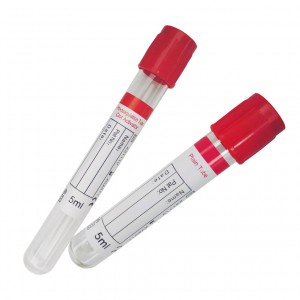 Medizinisches, steriles Vakuum-Blutentnahmeröhrchen mit roter Kappe