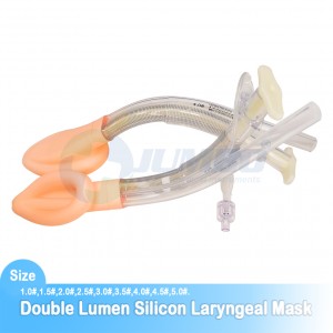 Lekárska silikónová dvojlumenová vystužená laryngeálna maska ​​na dýchacie cesty