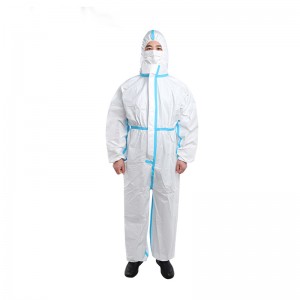 Top Grad Wegwerf Schutz Isolatioun Kleeder Infirmière Kleeder Hooded Coveralls Kostüm