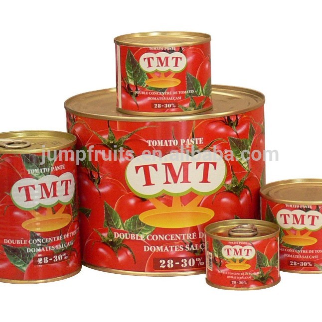 China supply canned tomato paste with 28-30% brix in high quality