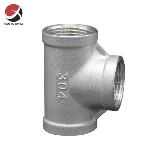OEM manufacturer Interior Hardware Fittings - Stainless Steel Equal Tee 304 316 Bsp NPT G BSPT Female Thread Casting Pipe Fitting Tee Connector Used in Kitchen Bathroom Plumbing Accessories –...