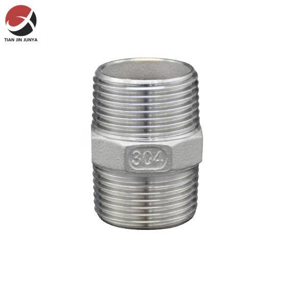 Junya Factory Price 304 316 Bsp NPT G BSPT Male Thread Casting Stainless Steel Hex Nipple Union Plumbing Materials