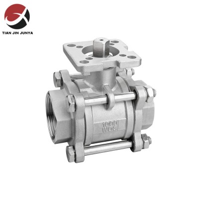 1/2 High Quality Factory Direct Stainless Steel Male/ Female Threaded Lug Body 3PC Ball Valve with Mounting Pad for Water Oil Gas Flow Control