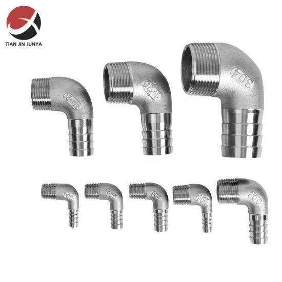 Best Price for Plumbing Pipe Clamps - Junya Brand Precision Casting Stainless Steel 304 316 Male Thread Hose Nipple Elbow Joint Pipe Fitting Used in Bathroom Toilet Kitchen Plumbing Accessories &#...