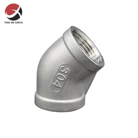Lowest Price for Pipes And Fittings - Tianjin 304 316 Bsp NPT G BSPT Female Thread Casting Stainless Steel 45 Degree Elbow Pipe Fittings Used in Kitchen Bathroom Toilet Plumbing Accessories –...
