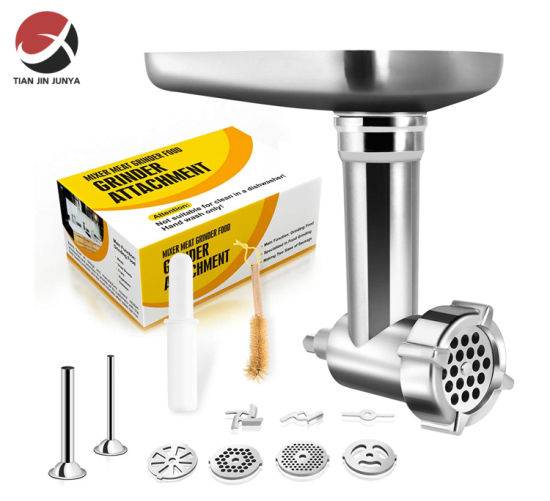 Professional China Lost Wax Casting - Metal Food Grinder Attachments Compatible with All Kitchen Aid Stand Mixers, Durable Meat Processor Accessories, Sausage Stuffer Attachment, Includes 2 Sausag...