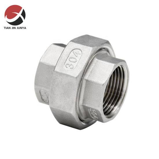 Stainless Steel Pipe Fitting 304 NPT DIN Thread Connector Casting Gi Pipe Fittings Female Full Port Union for Water Pipe Kitchen Bathroom Plumbing Accessories
