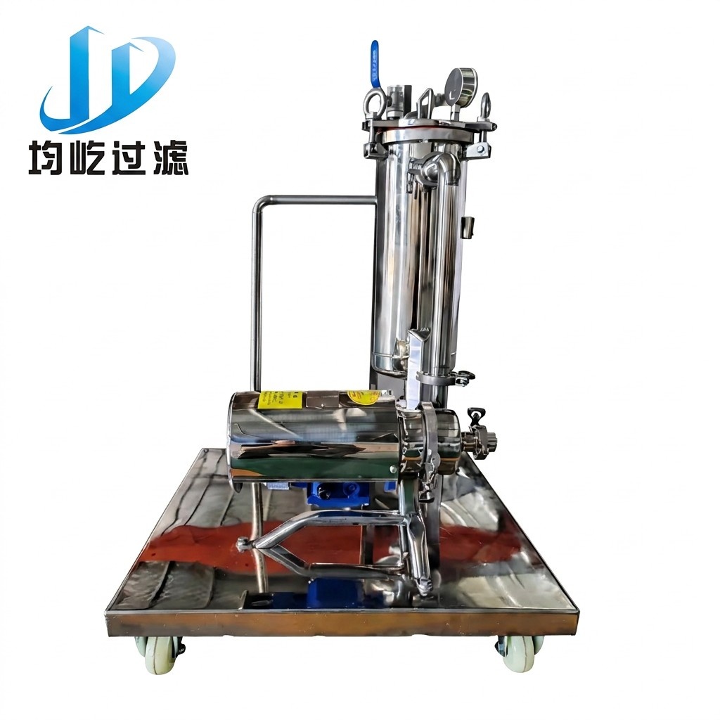 Industrial Stainless Steel Bag Filter Unit 1000LPH With Pressure Gauge And Pump