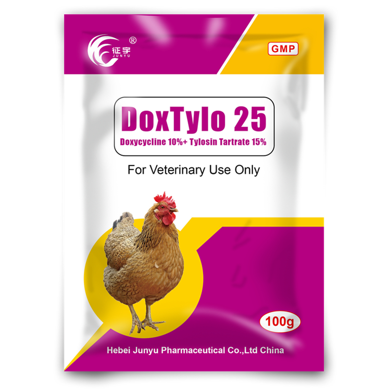 High-Quality OEM Animal Vitamins And Amino Acids Manufacturers Suppliers - DoxTylo 25 Tylosin Doxycycline Water-Soluble Powder  – Junyu Pharm