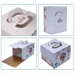 High Quality China 2018 Custom Wholesale Square Art Paper Cardboard Cake Box