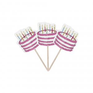 Customized Printing Cake Party Decoration Stick Cupcake Picks