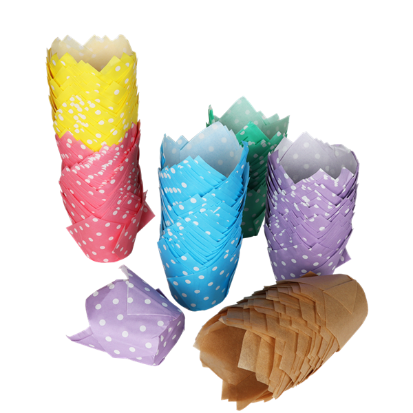 Good Quality Mini Cupcake Cups - Customized disposable grease-proof cake tools tulip muffin wraps for bakery – Jiawang