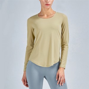 Light Sense Yoga Clothing Cross-border Round Neck Slim Long Sports Top Long Sleeve