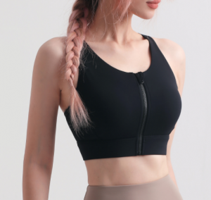 Quality lined zipper yoga bra fitness vest LULU cross beauty back sports underwear shockproof women