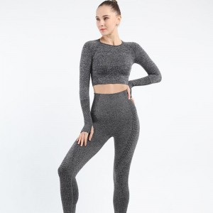 Engros Fitness Yoga sæt 5 Stk Højtalje Sømløs Legging 5 stykke Suit Kvinder Fitness